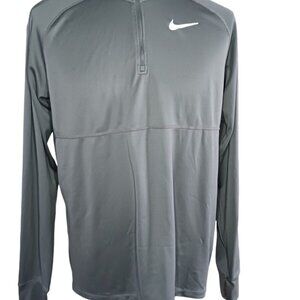 Nike Running Mens XL Gray Pullover Quarter Zip Dri Fit Performance Reflective